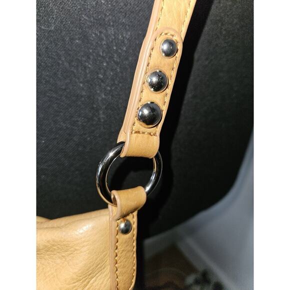 B. Makowsky Studded Tan Leather Crossbody 9x10 - Picture 4 of 11